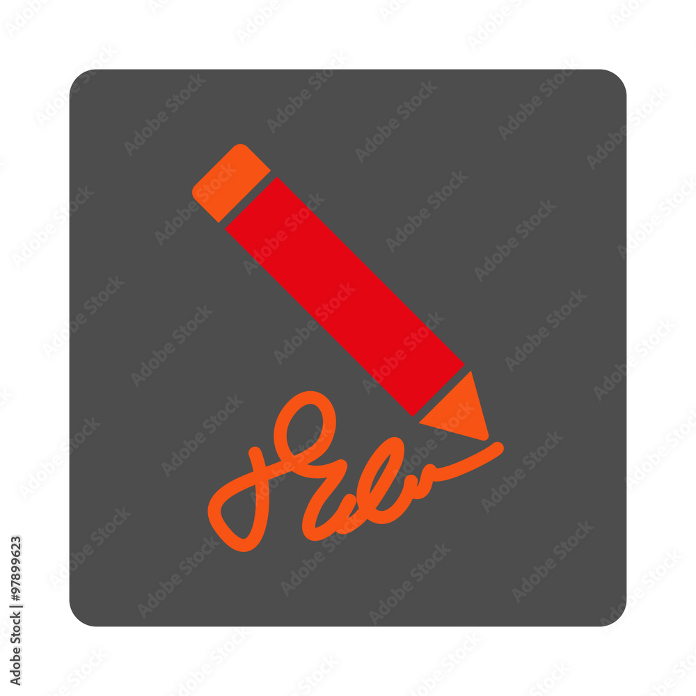 Poster writing pen rounded square button
