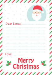 letter to santa with face santa clausa