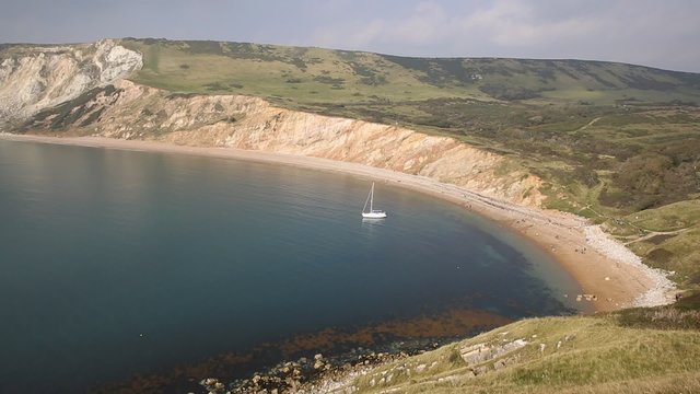 Worbarrow Bay east of Lulworth Cove and near Tyneham Dorset coast England uk 