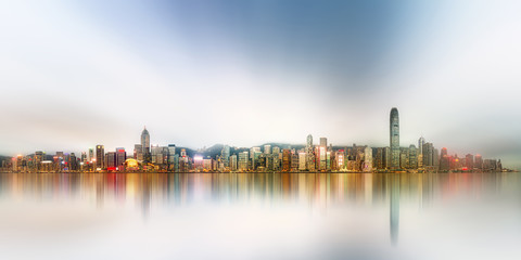 Fototapeta na wymiar Panorama of Hong Kong and Financial district