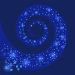 Abstract winter dark blue background with spiral