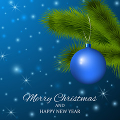 Merry Christmas And Happy New Year. Greeting Card.