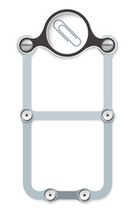 vector vertical frame with screws and paper clip