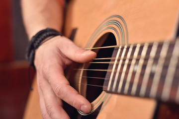 Guitarist Playing On Guitar