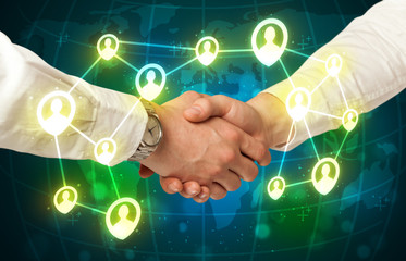 handshake, social netwok concept