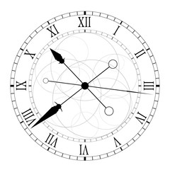 clock ticking black vector