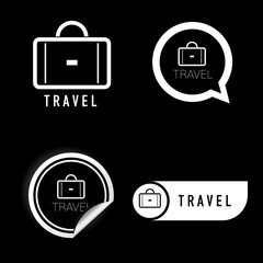 travel icon black and white vector
