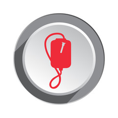 Enema icon. Clyster tool symbol. Round three-dimensional button with shadow. Vector