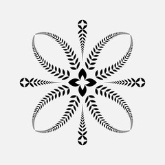 Laurel wreath tattoo. Cross. Stylized black ornament of leaves. Religion sign. Protection, peace, glory symbol. Vector isolated