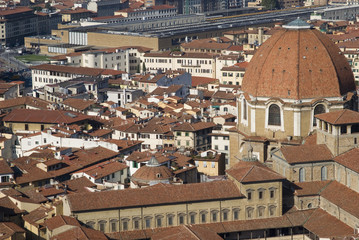 Fototapeta na wymiar View of Florence rooftops, Tuscany, Italy
