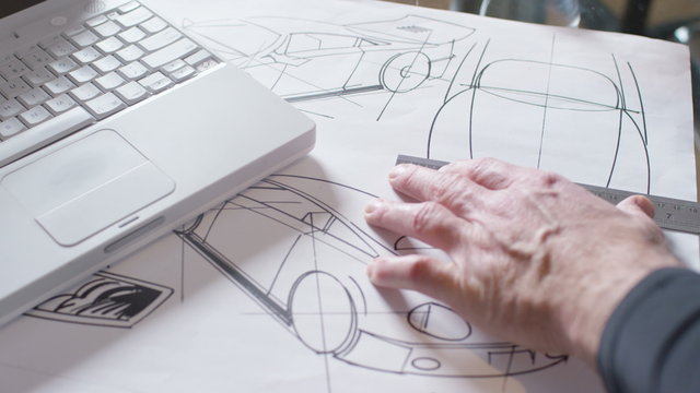  Hands drawing creative automotive design drawings