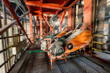 Fototapeta premium Industrial motor driven equipment scene in steel mill