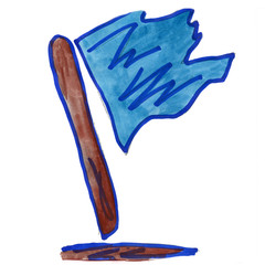 blue flag isolated on white background