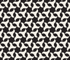 Vector Seamless Black And White  Geometric Swirl Triangle Shape Hexagonal Pattern