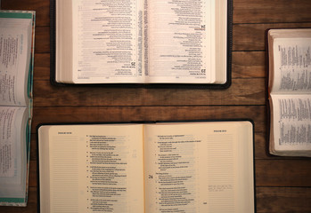 Bible on a Wooden Table