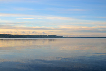 Lake at sunrise.