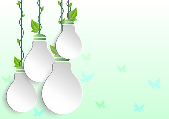 Infographic Energy saving green bulbs concept .save world vector