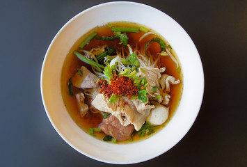 bowl of pork noodle soup