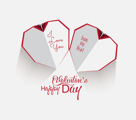 Creative paper heart. Happy valrnetine
