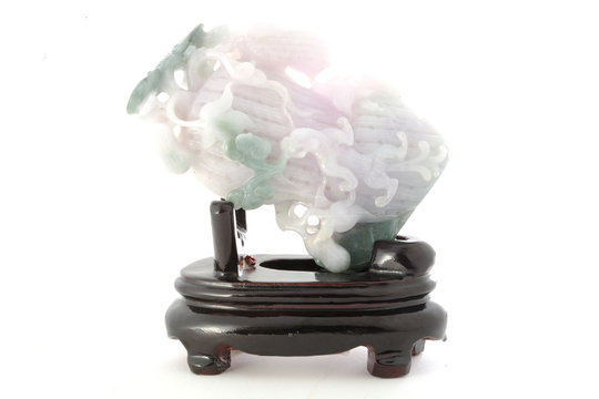 Jade sculpture in chinese style isolated on white background
