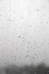 Drops of rain on the window.