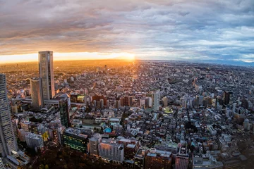 Kissenbezug Landschaft aus Tokyo Shinjuku Gebäudegruppe von Shinjuku, Tokio, Japan © norikko