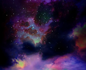 Stars in the night sky,nebula and galaxy