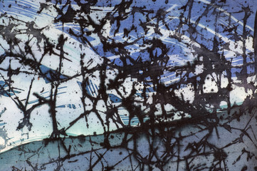 Abstraction, fragment, hot batik, handmade art on silk , background texture