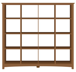 Modern office bookcase with square cells