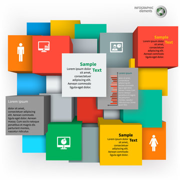 Abstract 3D Paper Infographics