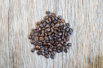 Coffee on grunge wooden background