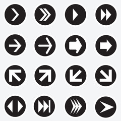 Arrow sign icon set.