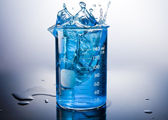 Splash in a laboratory glass