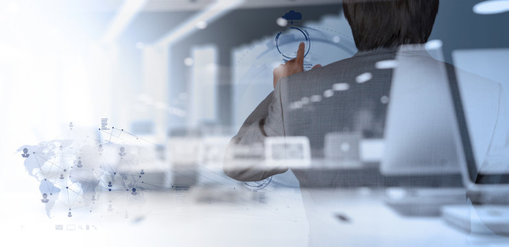 businessman working with modern technology as concept