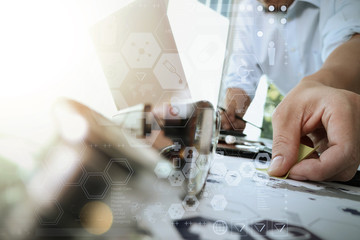 doctor working with laptop computer in medical workspace office