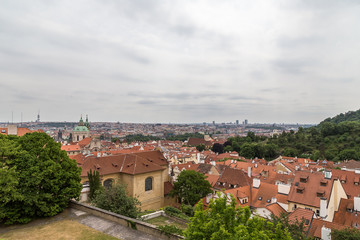 Fototapeta premium view of Prague from a height