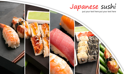 Sushi photo collage