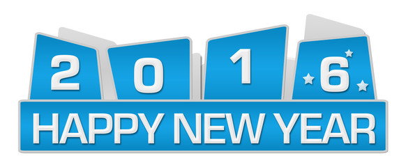 2016 Two Thousand Sixteen Blue Squares On Top 