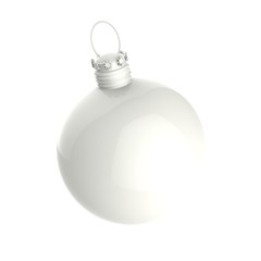 Empty 3d Christmas ornament on white background