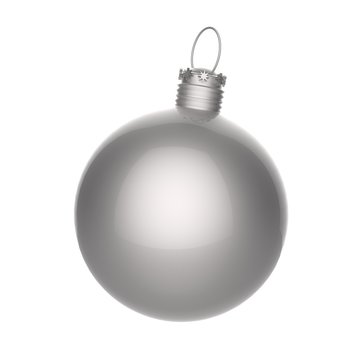 Empty 3d Christmas ornament on white background