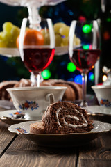 Cake on the high tea set