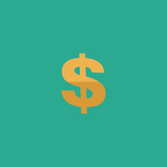 Dollar Single icon. Vector illustration.