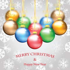 Christmas and New Year background with  Christmas decorations