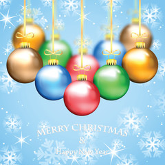 Christmas and New Year background with  Christmas decorations
