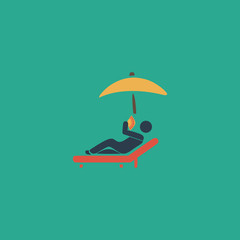 relax under an umbrella on a lounger