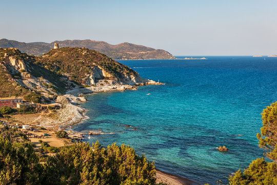 Coastal scenery in Villasimius, Sardinia, Italy