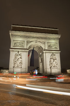 Arc De Triomphe By Night