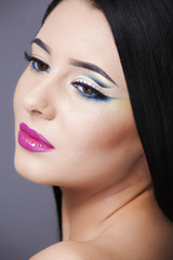 Fototapeta premium Beautiful Fashion Luxury Makeup, long eyelashes, perfect skin fa