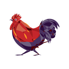Rooster facet geometric polygonal illustration.