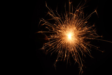 Christmas and newyear party sparkler on black